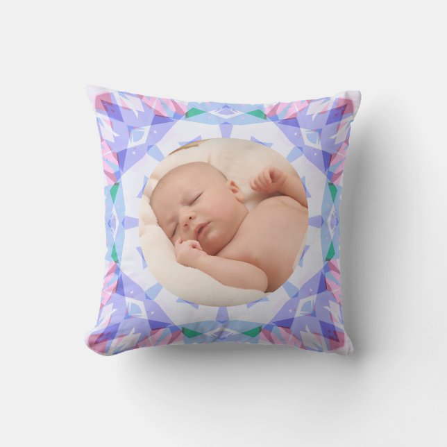Soft Pretty Pastels Custom Christmas Photo Picture Cushion (Front)