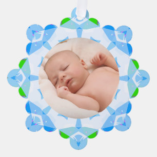 Soft Pretty Pastels Custom Christmas Photo Picture Tree Decoration Card