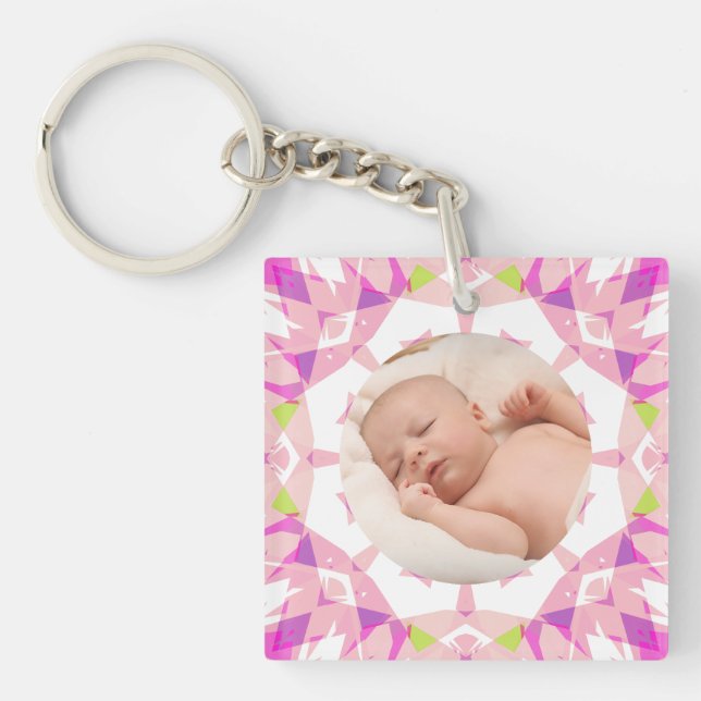 Soft Pretty Pastels Custom Photo Mother’s Day Mum Key Ring (Front)