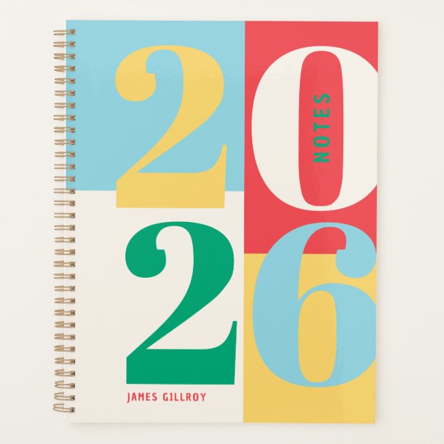Soft Primary Bold Color Block Planner (Front)