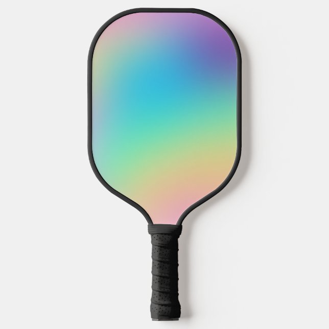 Soft Prismatic Pastel Rainbow Gradient Pickleball Paddle (Front)