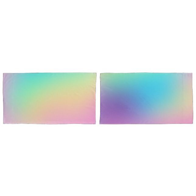 Soft Prismatic Pastel Rainbow Gradient Pillowcases (Front-Set)