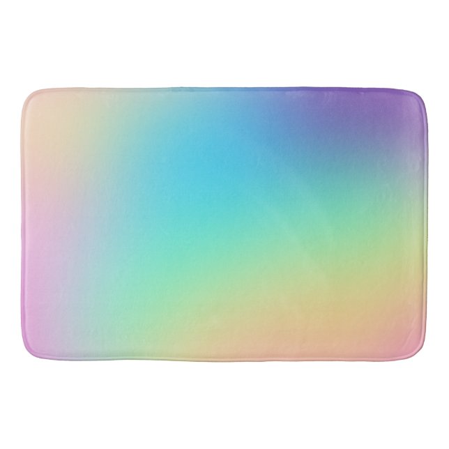 Soft Prismatic Rainbow Gradient Bath Mat (Front)