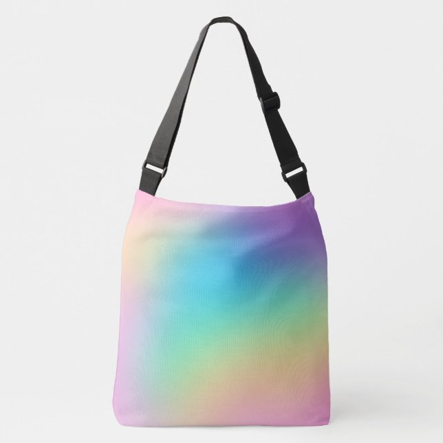 Soft Prismatic Rainbow Gradient Crossbody Bag (Front)