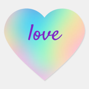Soft Prismatic Rainbow Gradient Heart Sticker
