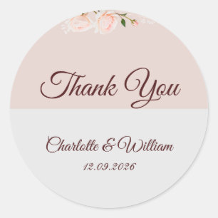 Soft purple and grey effects with flower classic round sticker