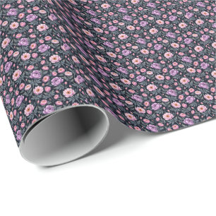 Soft Purple and Pink Floral Wrapping Paper
