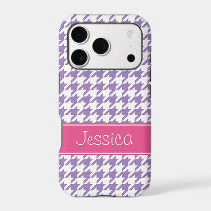 Soft Purple and Pink Houndstooth Personalised