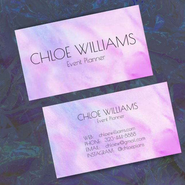 Soft Purple Blue Painting Abstract Watercolor Business Card (Creator Uploaded)