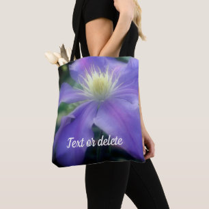 Soft Purple Clematis Flower Personalised Tote Bag