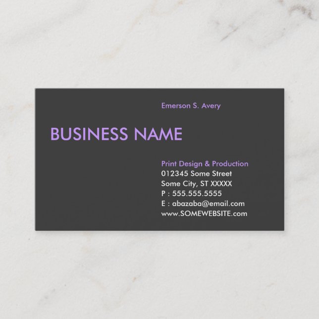 soft purple edge business card (Front)