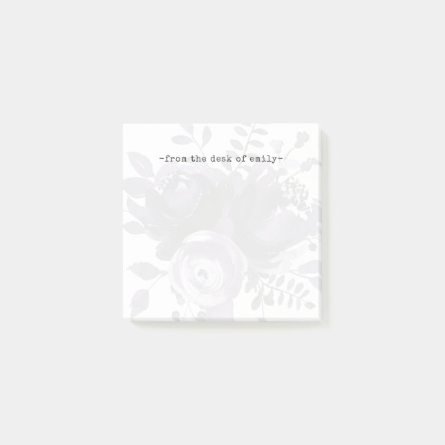 Soft Purple Floral under White Overlay and Name Post-it Notes (Front)