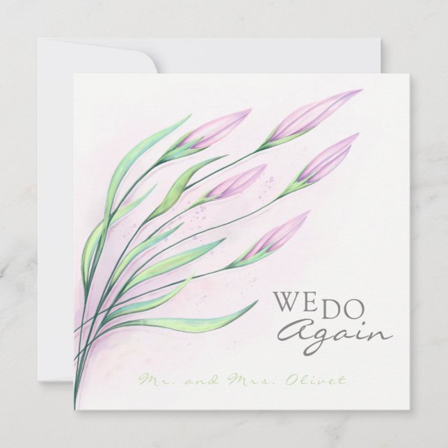 Soft Purple Lilies Vow Renewal 10 Years Invitation (Front)