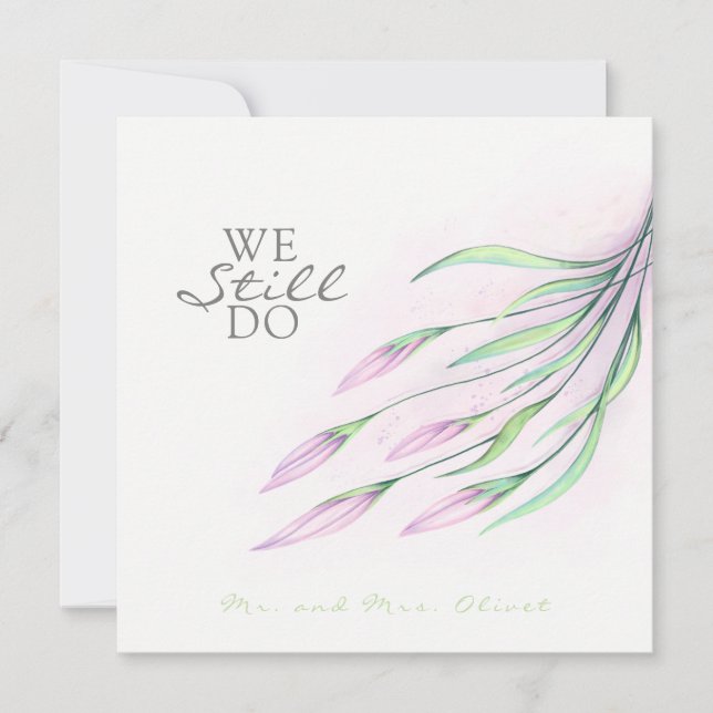 Soft Purple Lilies Vow Renewal 25 Years Invitation (Front)