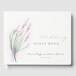 Soft Purple Lilies Wedding Guest Book