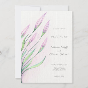 Soft Purple Lilies Wedding Invitation