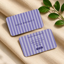 Soft purple minimal elegant striped Business Card