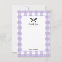 Soft Purple Picnic Cloth BBQ Thank You Note