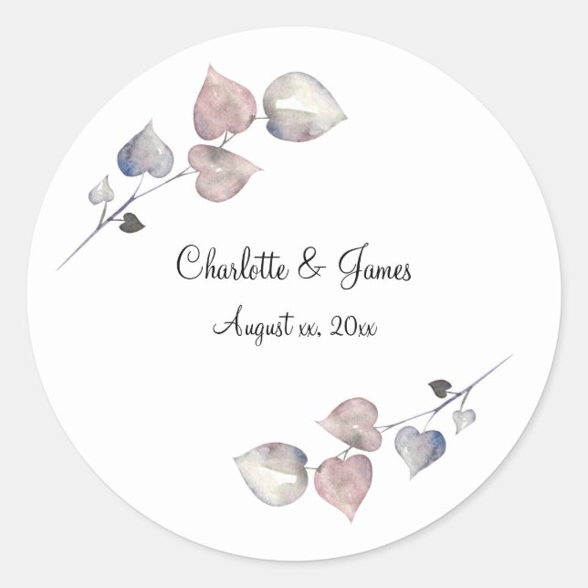 Soft Purple Scottish Heather Wedding Classic Round Sticker (Front)