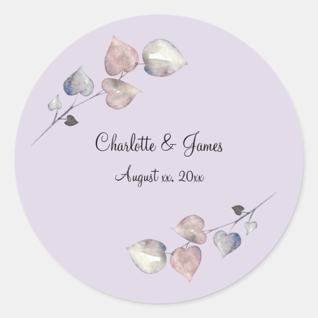 Soft Purple Scottish Heather Wedding Classic Round Sticker (Front)