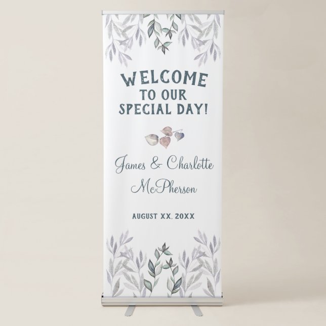 Soft Purple Scottish Heather Wedding  Retractable Banner (Front)