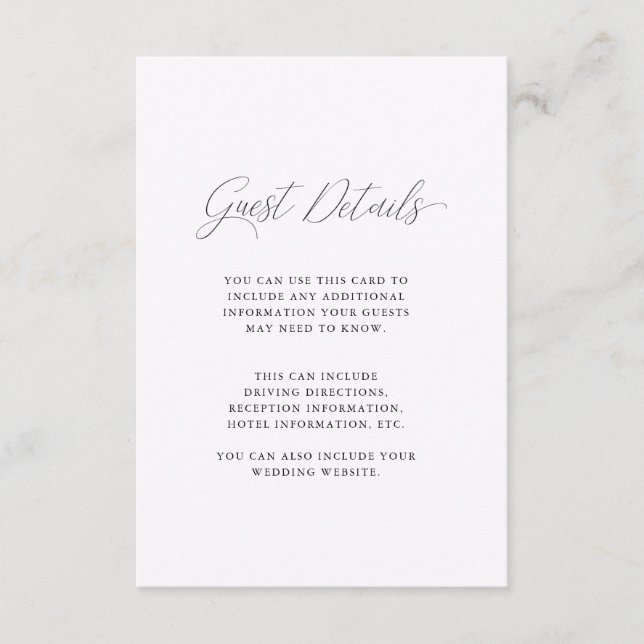 Soft Purple Two Sided Wedding Guest Details Enclosure Card (Front)