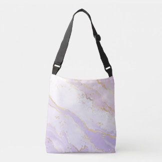 Soft Purple Watercolor Gold Splash Elegant Crossbody Bag