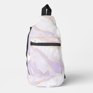 Soft Purple Watercolor Gold Splash Elegant Sling Bag