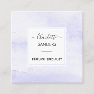 Soft purple watercolors square business card