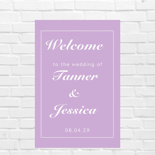 Soft Purple & White Modern Wedding Welcome Poster (Creator Uploaded)