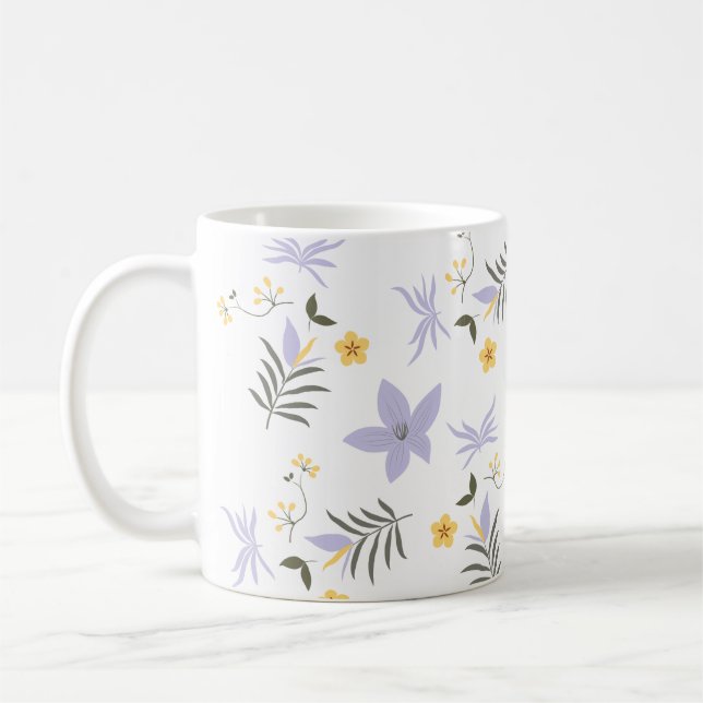 Soft Purple & Yellow Floral Mug (Left)