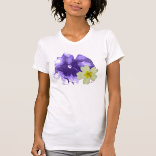 Soft Purple & Yellow Flowers Fine Jersey T-Shirt