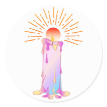 Soft Rainbow Candle Sticker