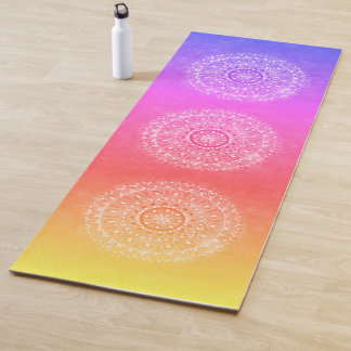 Soft Rainbow Chakra Colourful Gradient Mandala Yog Yoga Mat