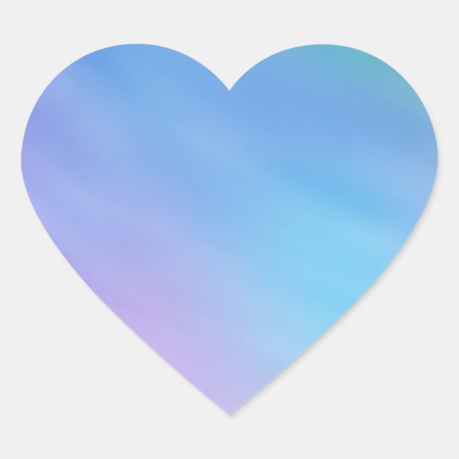 Soft Rainbow Coloured Sky Heart Sticker (Front)