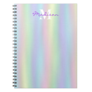 Soft Rainbow Holographic Monogram Notebook
