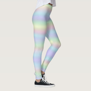 Soft Rainbow Holographic   Pastel Leggings