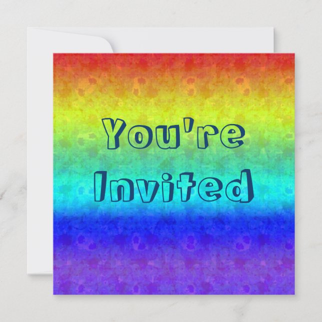 Soft Rainbow Invitations (Front)