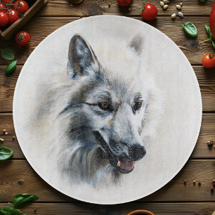 Soft Realistic Majestic White Wolf Portrait Cutting Board