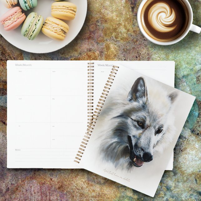 Soft Realistic Majestic White Wolf Portrait Planner (Creator Uploaded)