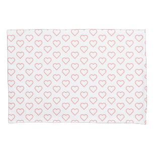 Soft Red Hearts - Add Your Favourite Colours / Tex Pillowcase