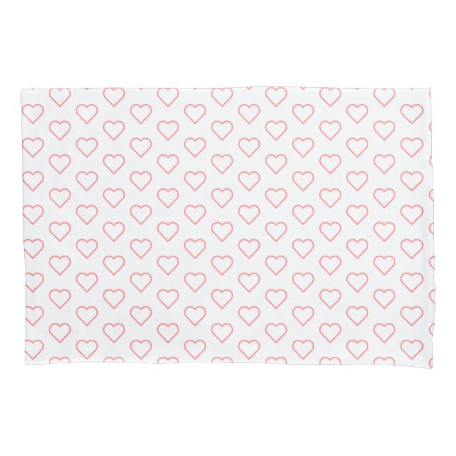 Soft Red Hearts - Add Your Favourite Colours / Tex Pillowcase (Front)