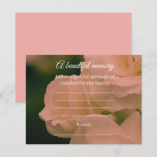 Soft red rose memorial message card