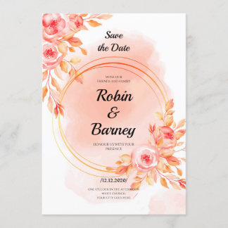 Soft Red wedding Invitation