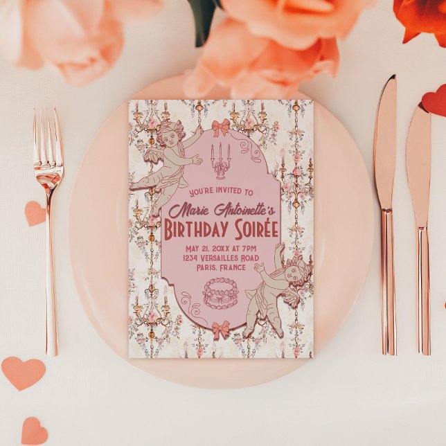 Soft Renaissance Rococo Aesthetic Birthday Party Invitation (Creator Uploaded)