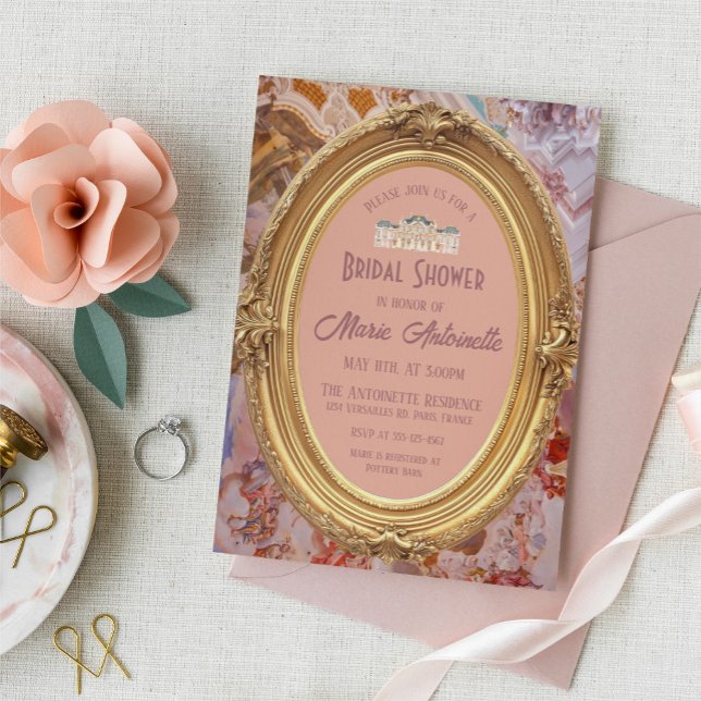 Soft Renaissance Rococo Aesthetic Bridal Shower Invitation (Creator Uploaded)