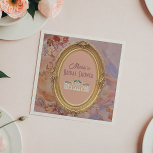 Soft Renaissance Rococo Aesthetic Bridal Shower Napkin