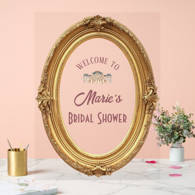 Soft Renaissance Rococo Bridal Shower Welcome Sign (Wedding)