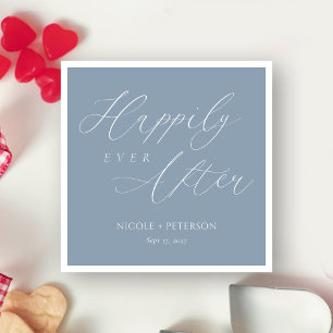 Soft Romantic Dusty Blue Wedding Napkin