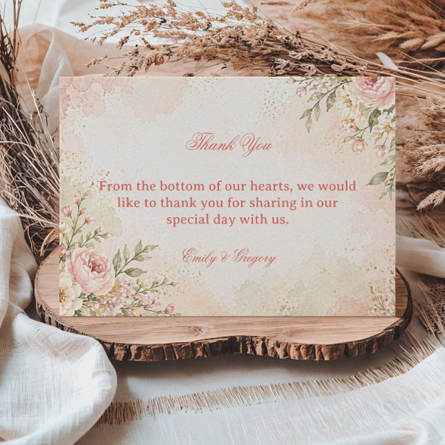 Soft Romantic Floral Thank You Card (Creator Uploaded)